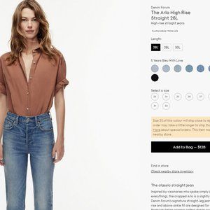 Aritzia - Denim Forum - The Arlo High Rise Straight Jean (Size 27)